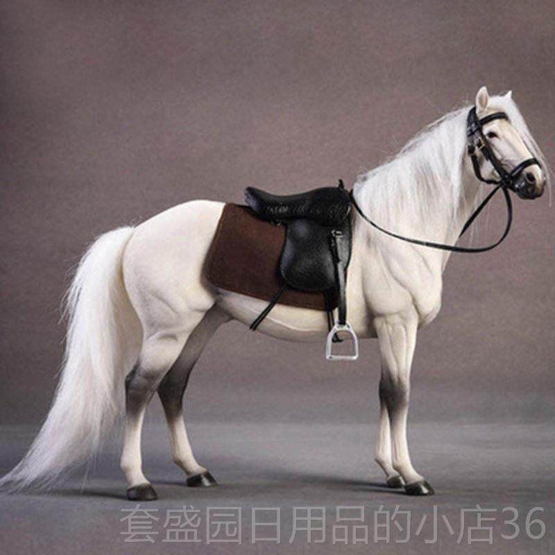 正品温血马马模型仿真办写实坐动物客厅公室骏摆件桌面装饰兵人白