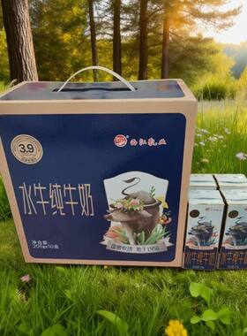 广西农垦西江水牛纯牛奶3.9优质蛋白200ml*10盒礼盒装新鲜日期