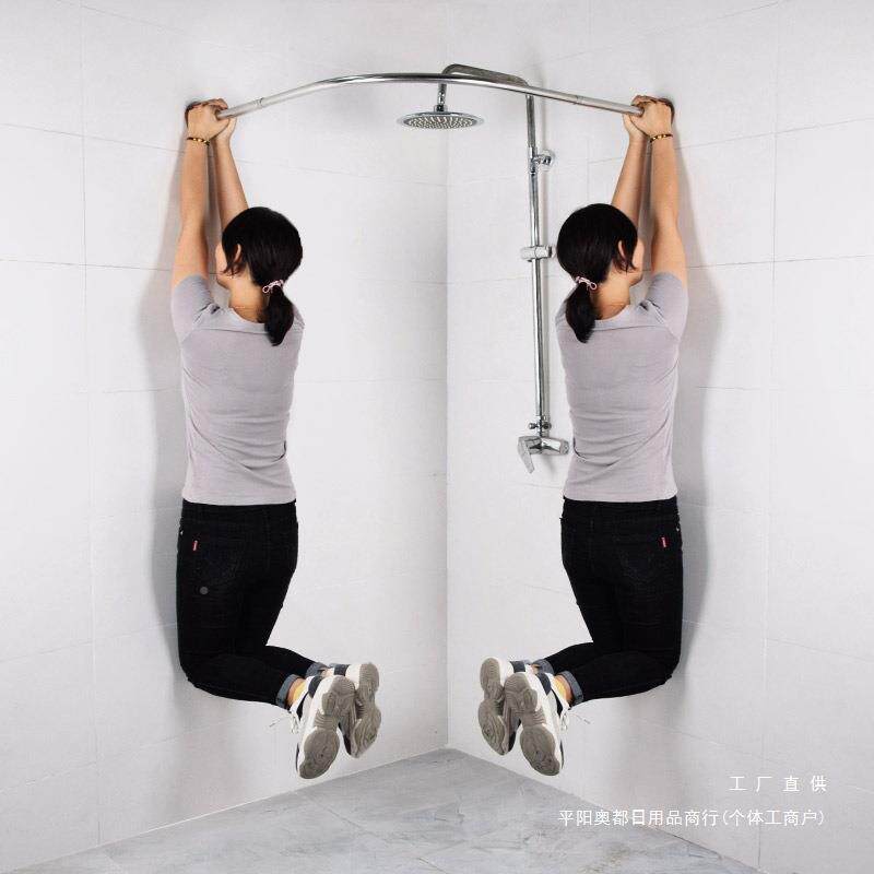 浴F9H8985J室浴隔帘防水布套洗弧澡卫生间窗帘形杆帘子门帘断帘防
