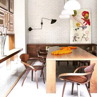 GLA027Fdao个性 设计木师实弯曲多层板飘带椅扶手i椅餐椅GLA027F舒