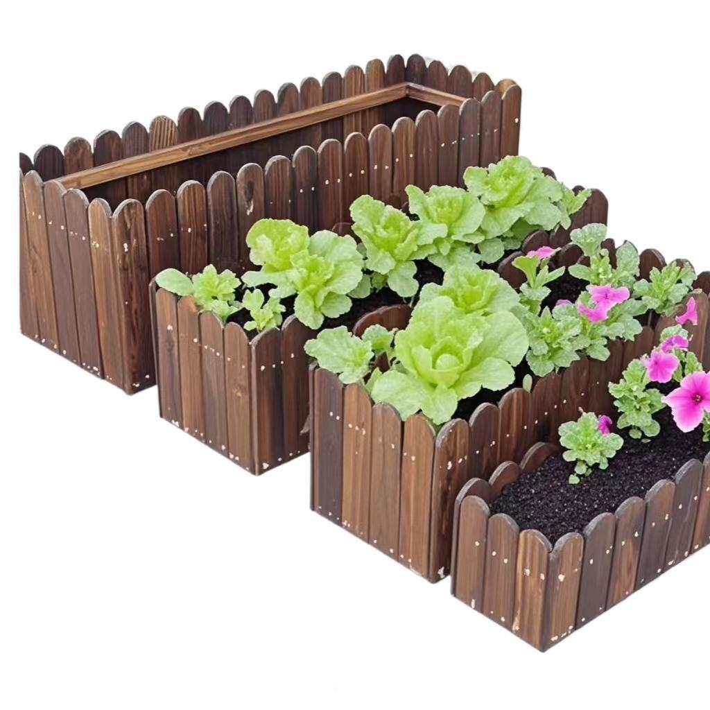 室外号碳防腐木花箱阳厂家直供台种菜长方形花槽厂家大包直销一化