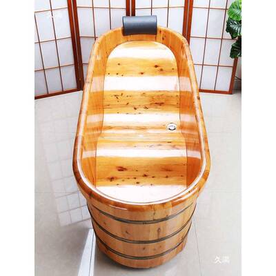 实木泡澡澡tlznyh%h桶木桶缸用浴桶成人商体工程学S曲浴线底洗桶