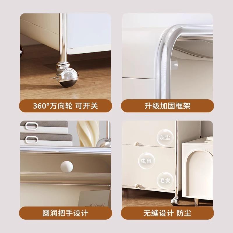 雅图诗书架家落儿童地置物架玻用璃玩具储qt物铁柜艺带门收纳柜书