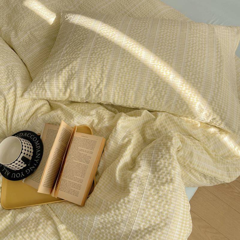 a类色织QSF-A类提套花单件2025春季水洗棉被套南通床床上四用品三