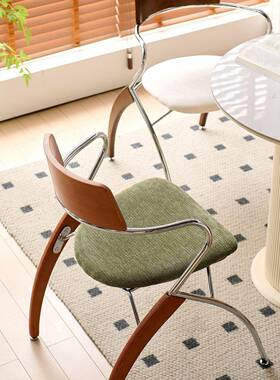 古风椅TJZ子设手计中师餐椅网红椅家用简靠约休闲椅铁艺背椅复古