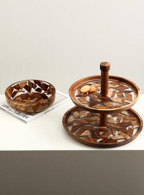 装现代原木风创意食光碎片树脂盘样桌板间民FC-CJ250宿茶几餐吧台