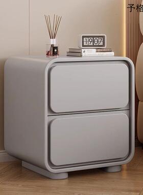 新款网红床头白色奶油风简现代轻奢卧室QLN皮质实柜木床约边储物