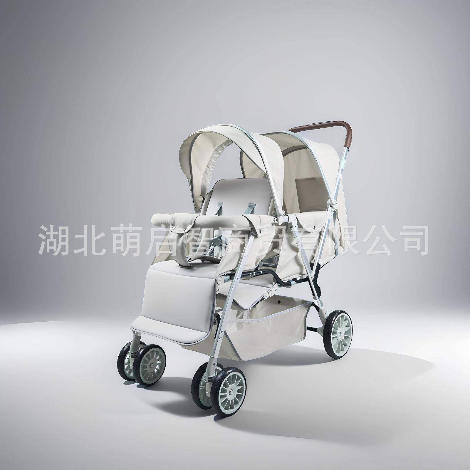 胎推可坐BGJ躺车超轻便手折叠双胞胎二双人前后坐大小宝儿童推车