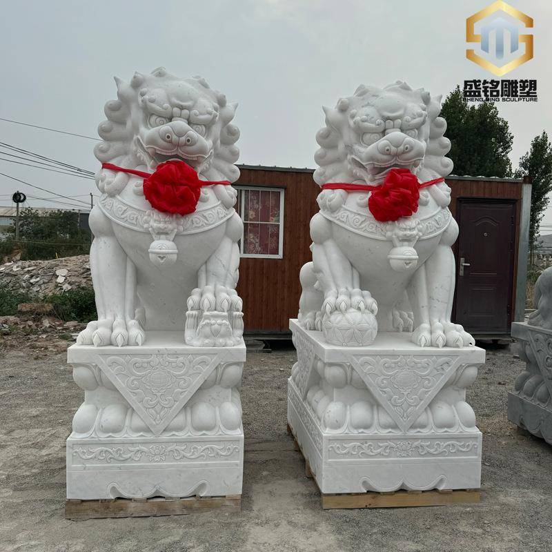 石雕狮狮子汉026白玉子青石子一对酒口店公司祠堂狮墓地石狮子门