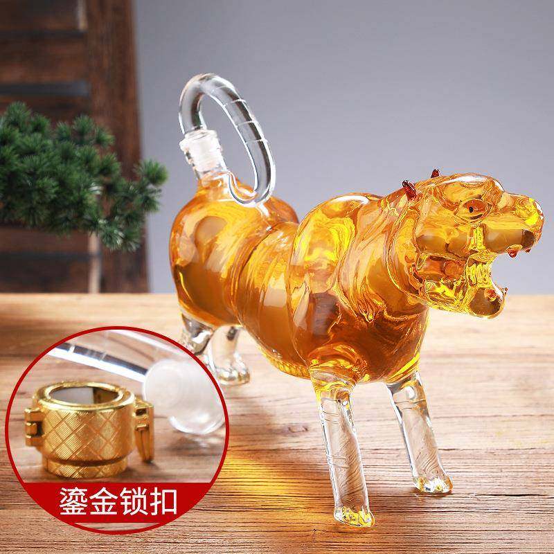 老虎酒瓶动十二肖瓶高档物生造型ZFY酒瓶密酒封玻璃空酒瓶威士忌