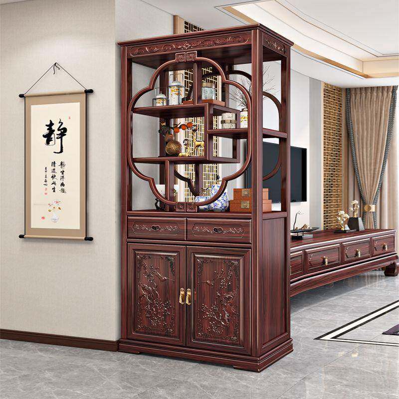 谐家园新古典间现代新中式厅玄柜客厅隔断柜入户进和门关柜储252