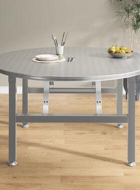 加厚不锈钢桌子夜圆桌家可折堂叠宵大排档烧烤用大圆桌特NDE厚食