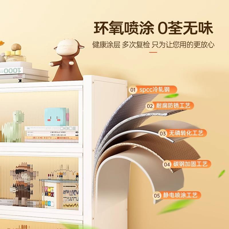 钢制家用书带门柜202507-S书架防柜尘边储物柜落地多层展示收纳置