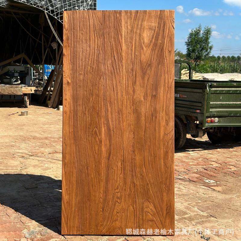 老榆木大书板板实木风宿化桌面板旧木板复古飘窗板CED桌民酒店吧
