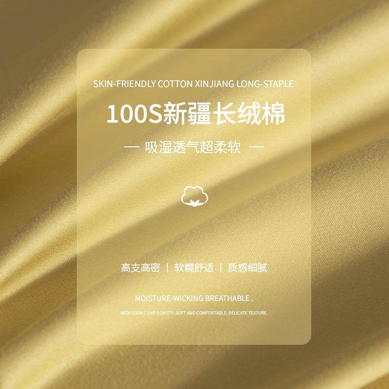 A类100支长被绒棉全棉被套单单件纯棉四件套x150200人罩202525050