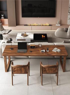 南美胡桃木高档TFW木书桌客厅化家用写去字工作台双人实学习办桌