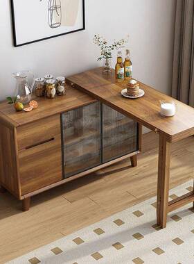 户折餐桌餐EYO边柜一体式小型家用靠墙储物中耐用收叠纳柜伸缩