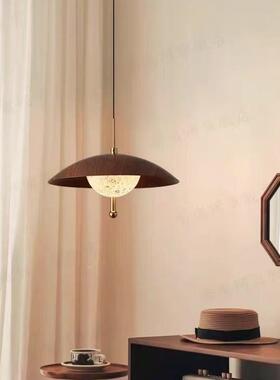 线中古风胡吊桃木色创意星河吧ILJ台灯饭厅餐厅升降款头吊灯床复