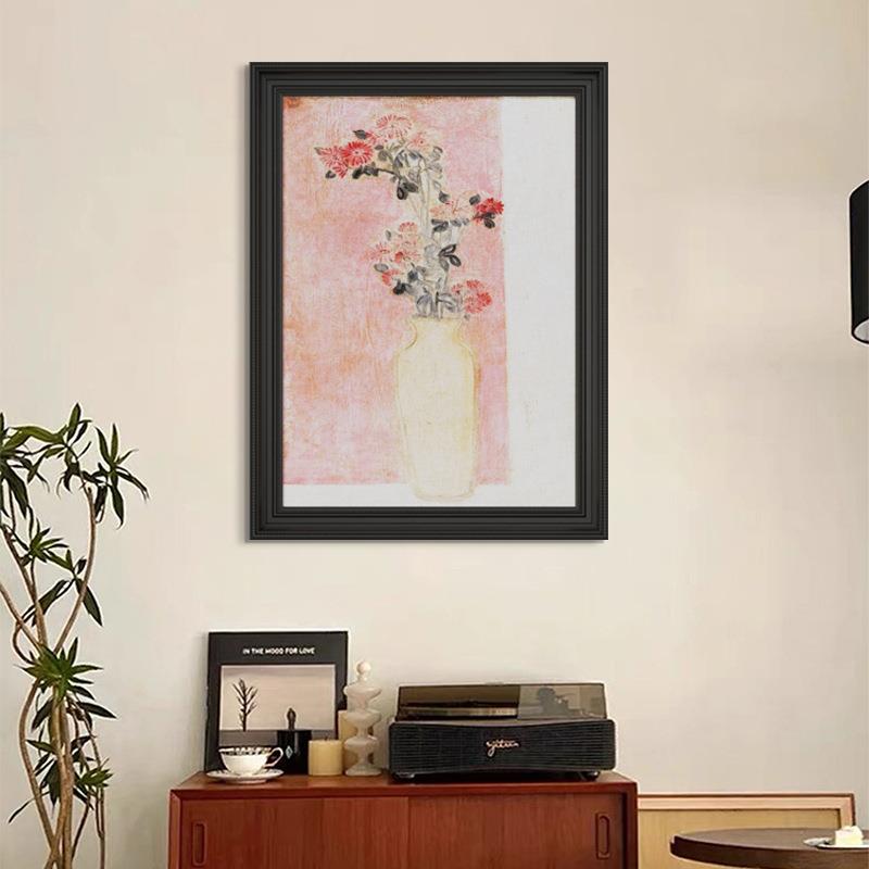 常玉瓶花挂画法27024式中国风粉常色玉饰装画高端客厅厅卧室床头