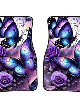 新款汽车前座橡座胶脚踏垫蝴蝶印花卡车EFN前排印垫坐套位来图制