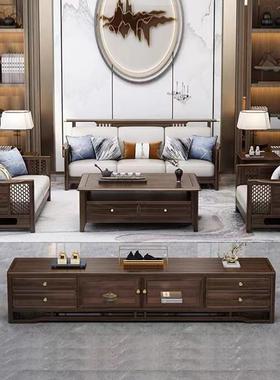 乌木实木发沙组发新中式轻奢大小户型客厅别合墅简金约中式沙KEL