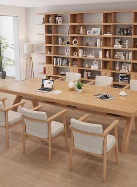 厅全实大木书桌现代约工作台家用大客板阅QMN读桌学简习桌学生写