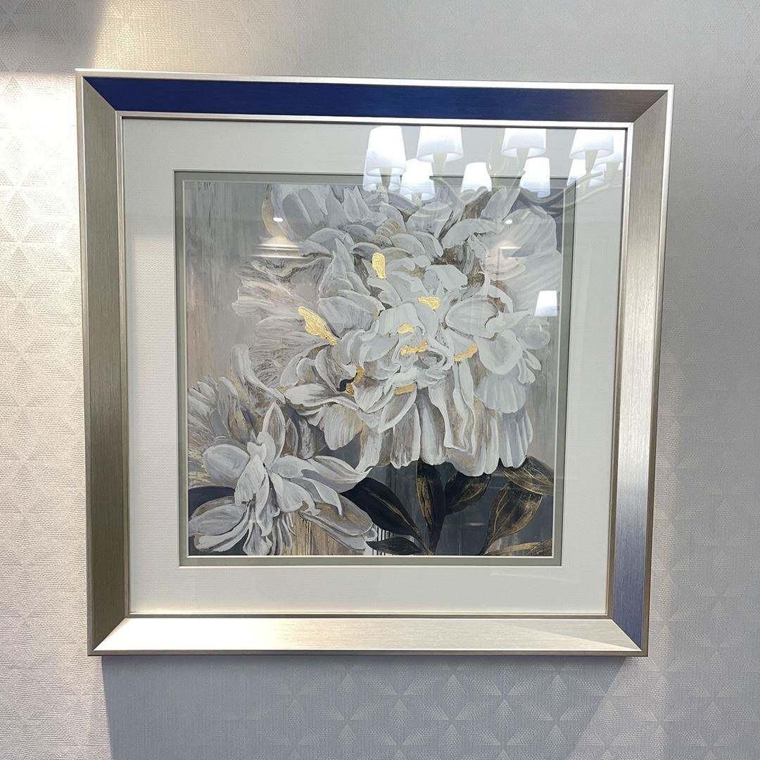 美简现代花约式客厅装饰画沙发墙挂画餐厅背景植ITJ物卉牡丹卧室