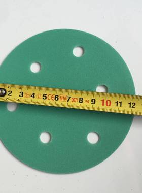 大WTR美光速绿色干砂m纸5寸6孔磨125m植绒气动磨片背绒圆盘打无尘