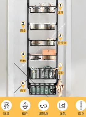 门后挂架置物架打孔室安装卧室LLC置浴物架多层免储物挂篮门后窄