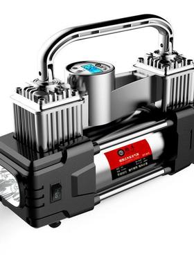 德QSY国车载气泵双缸便携式小充轿车用汽车打气泵电胎动轮12v多直