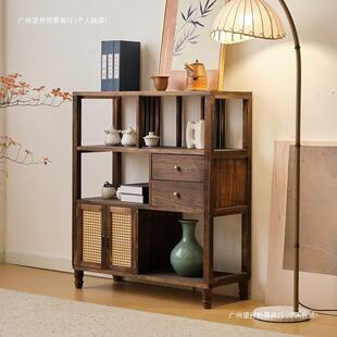 实木新式中博古架多宝阁公室展示柜摆陈列书架GLV件客厅玄关办置
