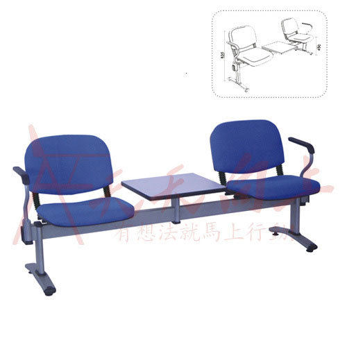 多功能长排椅带茶几位休闲会客椅洽谈椅带软垫车站休息椅等候椅