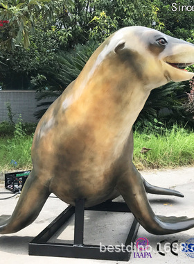 仿真海洋动物模型海狮摆件玩具装饰可动互动儿童乐园厂家直销定制