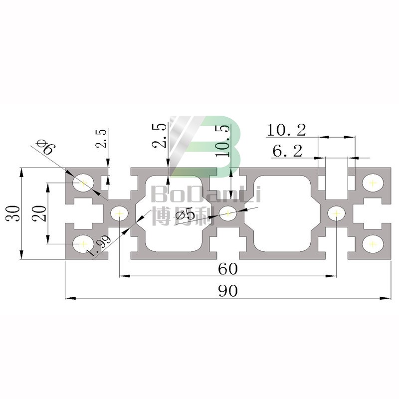 博丹利厂家工业用铝合金型材国标3090G铝型材工作台铝材品质
