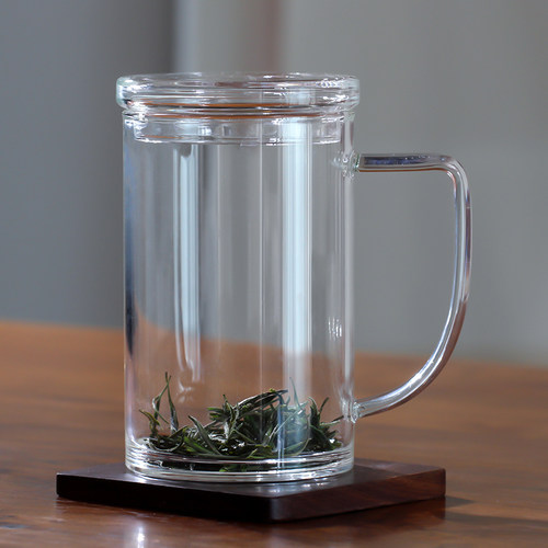 大容量加厚耐热玻璃杯 耐高温玻璃泡茶杯办公杯水杯子480ml