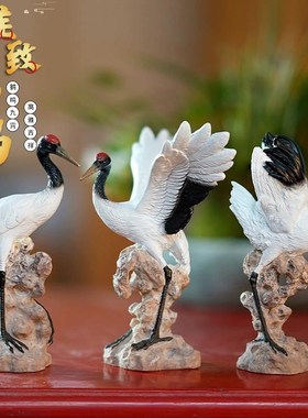 【精品】仙鹤小白鹤丹顶鹤动物假山摆件流水鱼缸鱼池盆景微景观桌