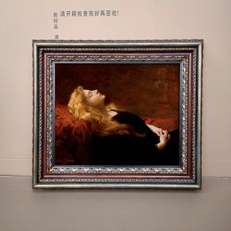 实木复古多彩实木画框 欧式复古油画框装裱 人物风景框 画展配框