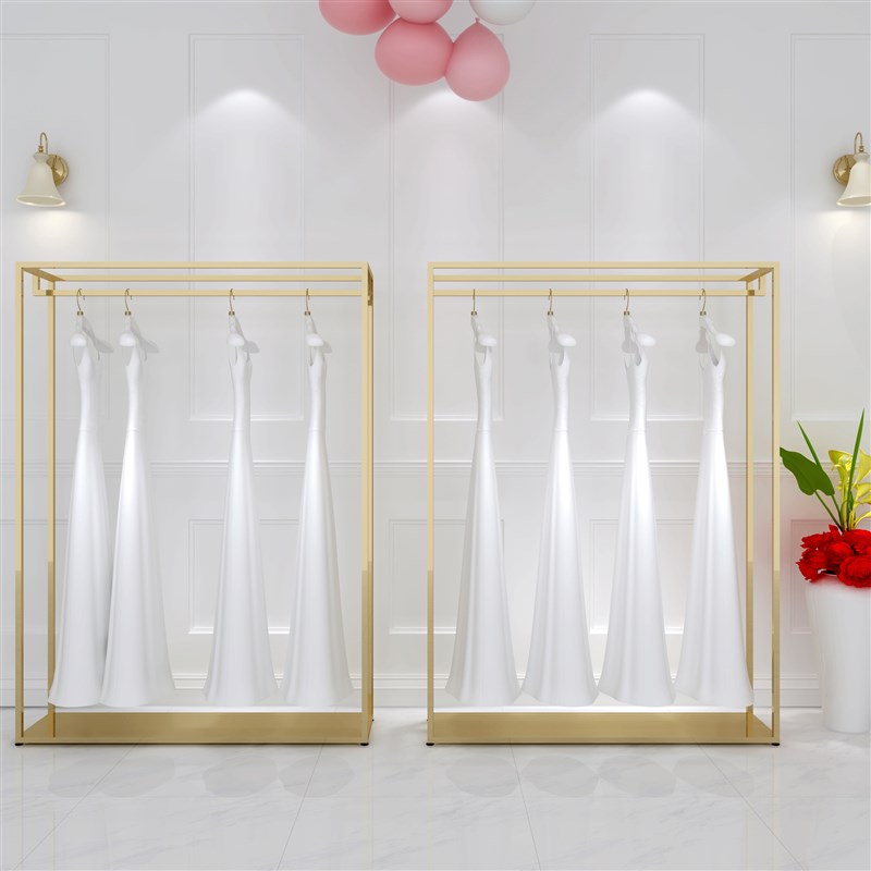 婚纱架子展示架落地式金色专用影楼礼服货架不锈钢金婚纱店挂衣架