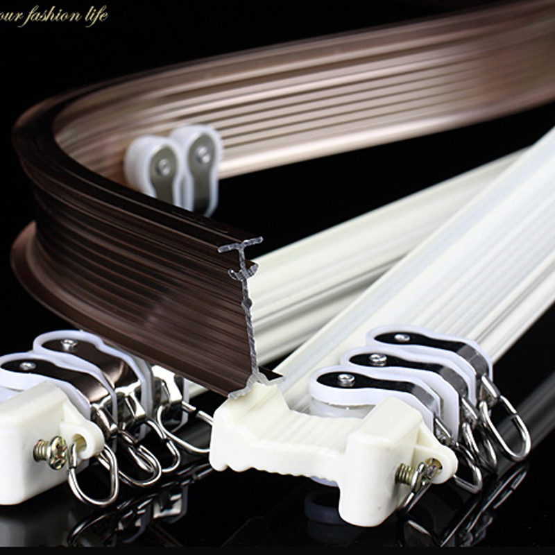 富米丽轨道弯轨重型铝合金可弯曲窗帘杆弧形窗帘飘窗静音滑道