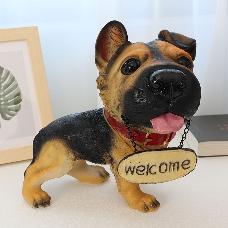 迎宾德牧摆件可爱狼犬动物小狗客厅电视酒柜进门玄关办公室装饰品