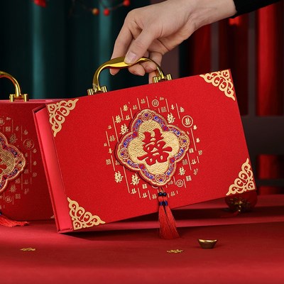 彩礼钱盒子男方订婚礼金箱现金彩礼盒聘金20万聘礼盒结婚用品大全