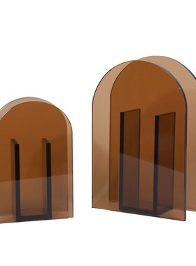 现代简约橘色玻璃拱门花器欧美花瓶餐桌装饰花器家居桌面摆件客厅