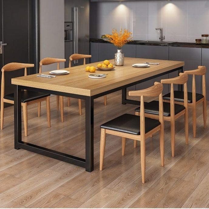 简约餐桌长方形饭桌饭店餐厅小吃店商用吃饭桌子面馆快餐桌椅组合