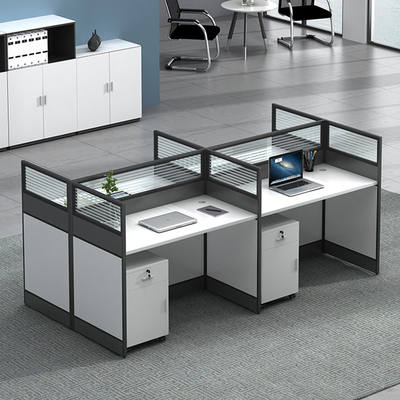 屏风办公桌员工卡位四人写字楼卡座财务桌4人职员办公室桌椅组合