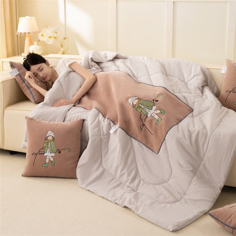 雪尼尔水洗棉抱枕车用被子两用折叠午睡枕头毯子二合一办公室靠枕,居家布艺,抱枕被,淘宝优惠券,粉丝福利购,淘宝优惠卷