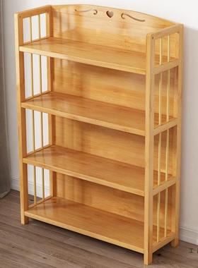 楠竹书简易收CBU储物柜厨房置纳多物架客厅层学生儿童架实木书柜