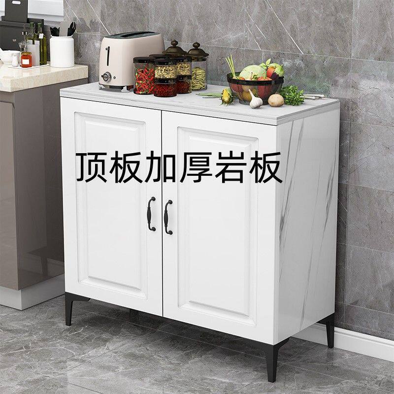 包邮岩板简约厨房储物柜切菜桌置物架微波炉碟碗收纳多功能操作台