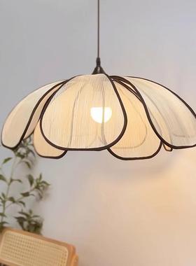 中古术风花吊灯28467艺奶油风餐厅灯法式布艺卧室灯童儿房间瓣灯