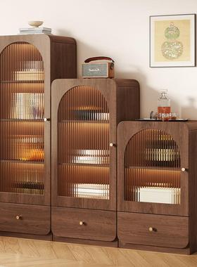 复古风玻璃餐边柜酒靠家WSY用客厅示立柜电视边柜展置物窄柜储墙