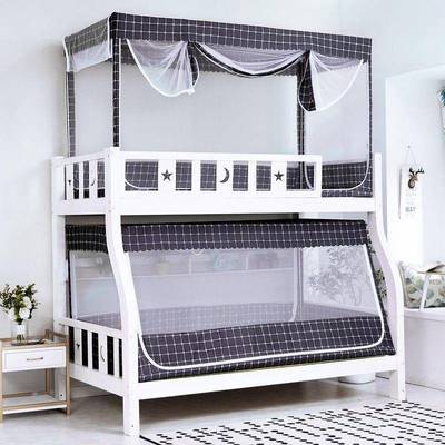 母子床蚊帐上下铺90cm低床双梯层床pxx10042儿童上下形高家帐用拉